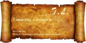 Tamássy Levente névjegykártya